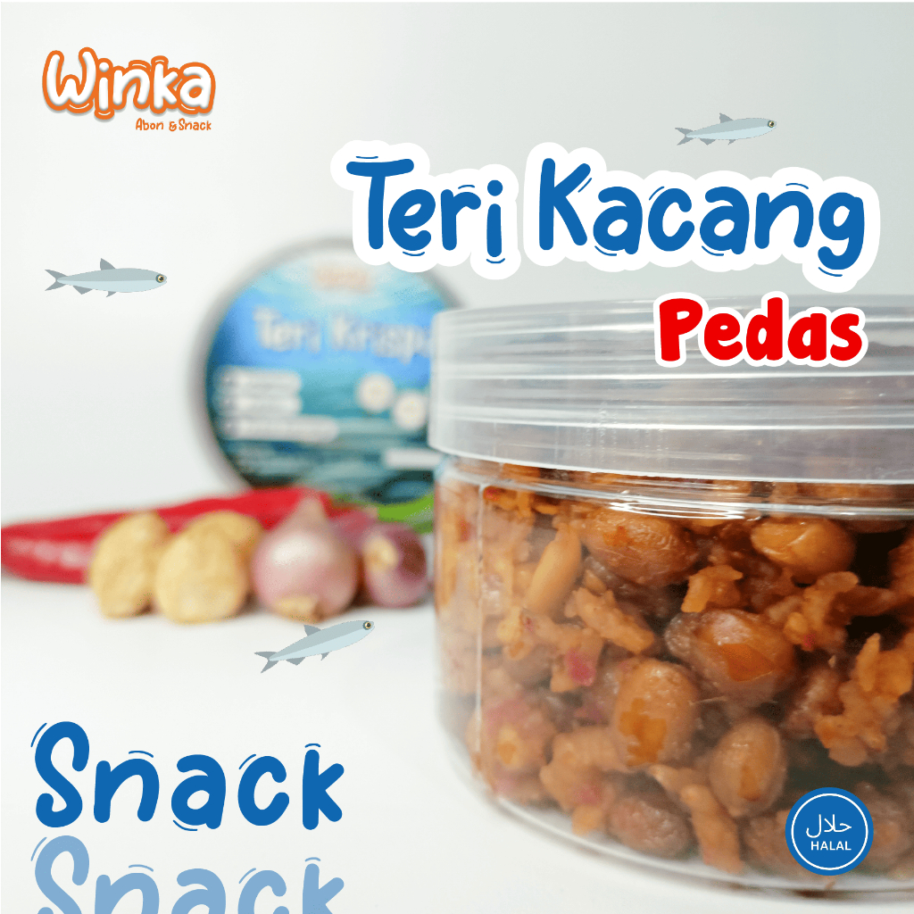 

WINKA ABON & SNACK - Teri Pedas/Kacang Tanpa Pengawet/MSG 160g Camilan Sehat Termurah