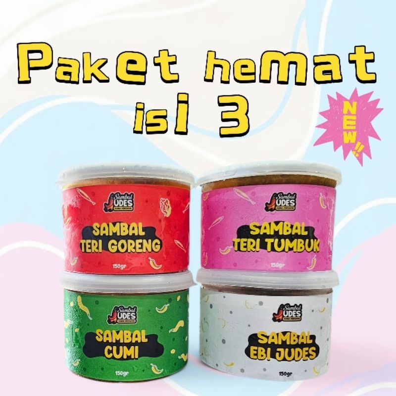 

Sambal judes - paket Hemat isi 3 rasa sambal