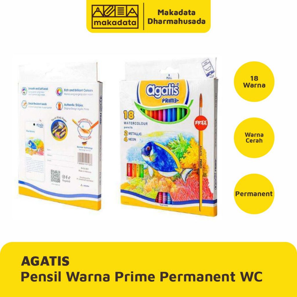 

PENSIL WARNA AGATIS 18 WARNA PRIME WATERCOLOUR (1 SET)