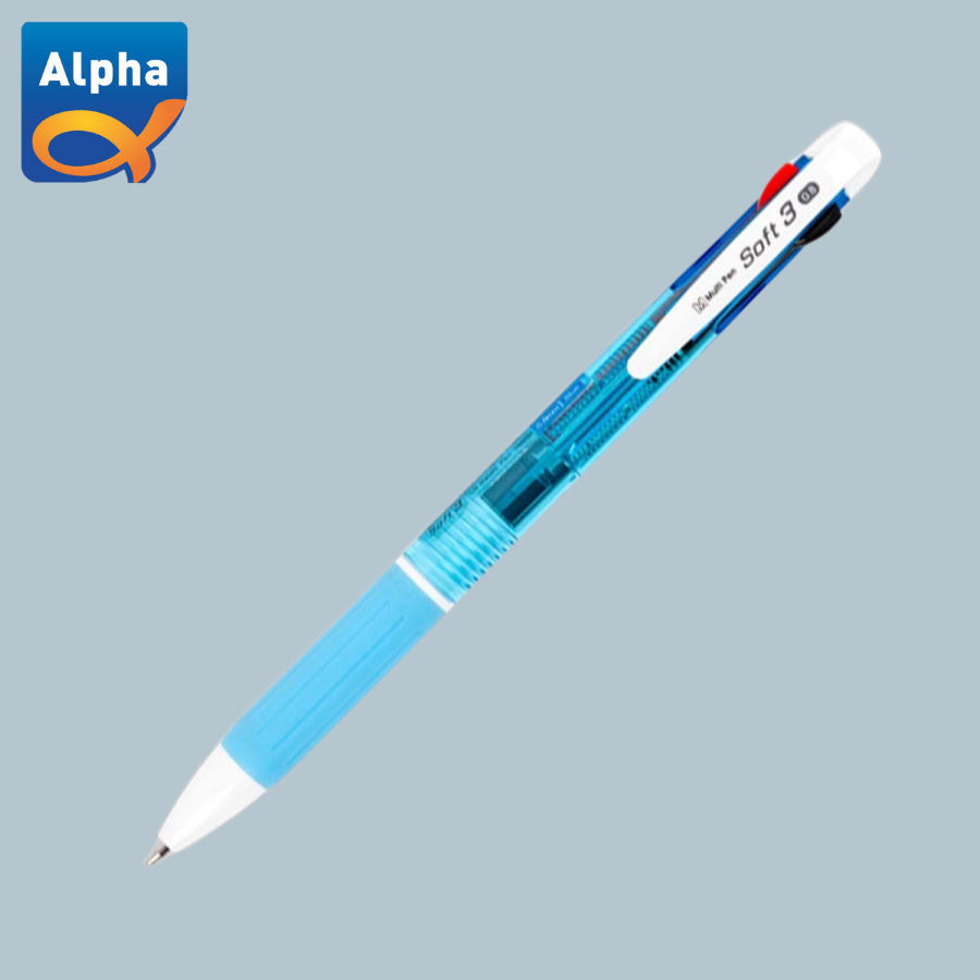 

[Alpha] Soft 3 Color Multipen 0.7 mm / Pulpen 3 Warna - Blue Body