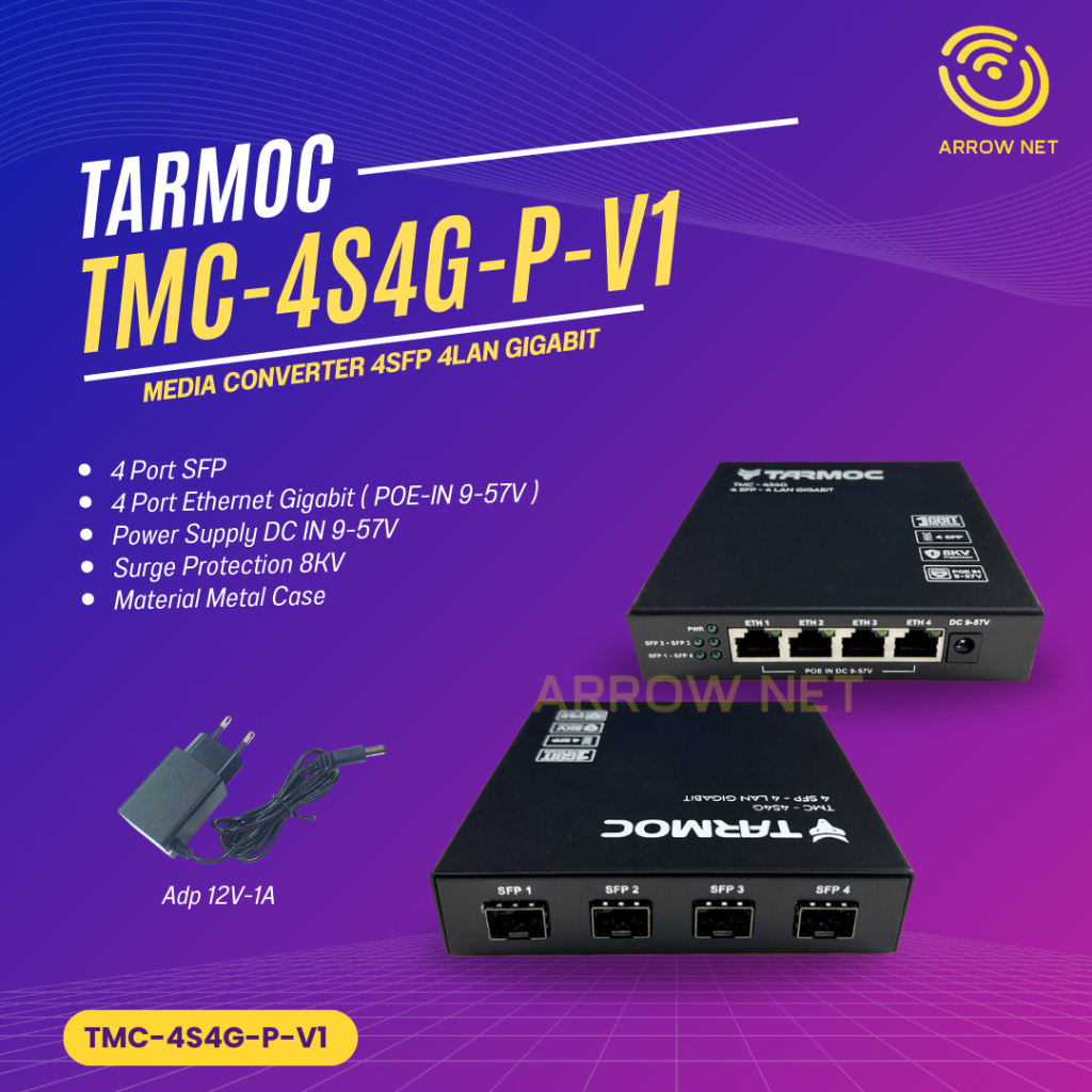 Switch 4 Port Gigabit + 4 SFP Uplink POE | Switch Hub 4 Port Unmanaged