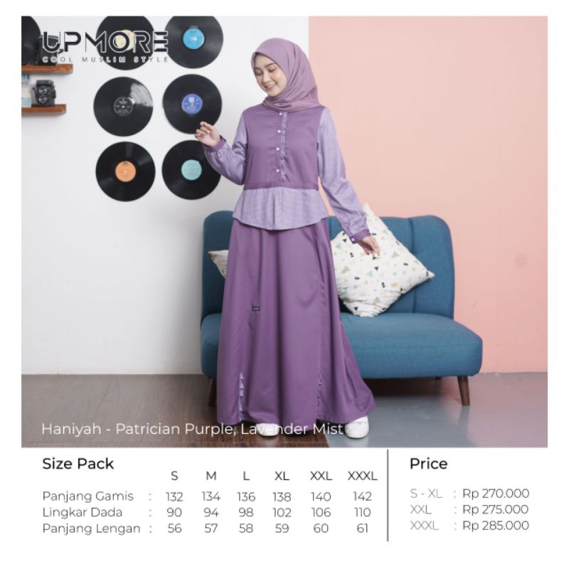 GAMIS REMAJA HANIYAH PATRICIAN PURPLE BY UPMORE GAMIS CASUAL OROGINAL UPMORE.ss