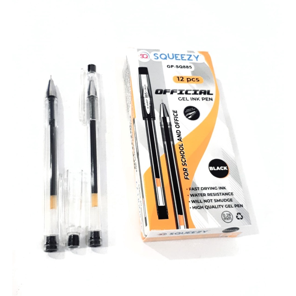 

Pulpen Gel Squeezy Hi-Tech 0.28mm Tinta Hitam GP-SQ885