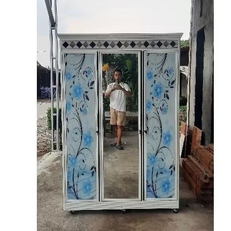 LEMARI PAKAIAN RAK & GANTUNG | LEMARI BAJU ALUMUNIUM | LEMARI KACA ALUMUNIUM | LEMARI ALUMUNIUM PINT