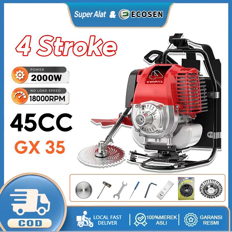 WINDOWS_ Super Alat Mesin Potong Rumput Gendong 4 Tak Brush Cutter Mesin Potong Rumput Gendong