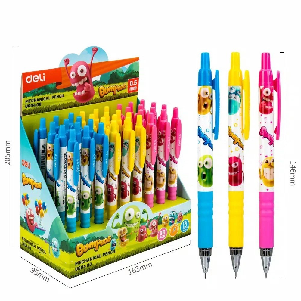 

Deli Pensil Mekanik 0.5 mm Graphite Lead Automatic / Pensil Lucu Karakter Warna Warni