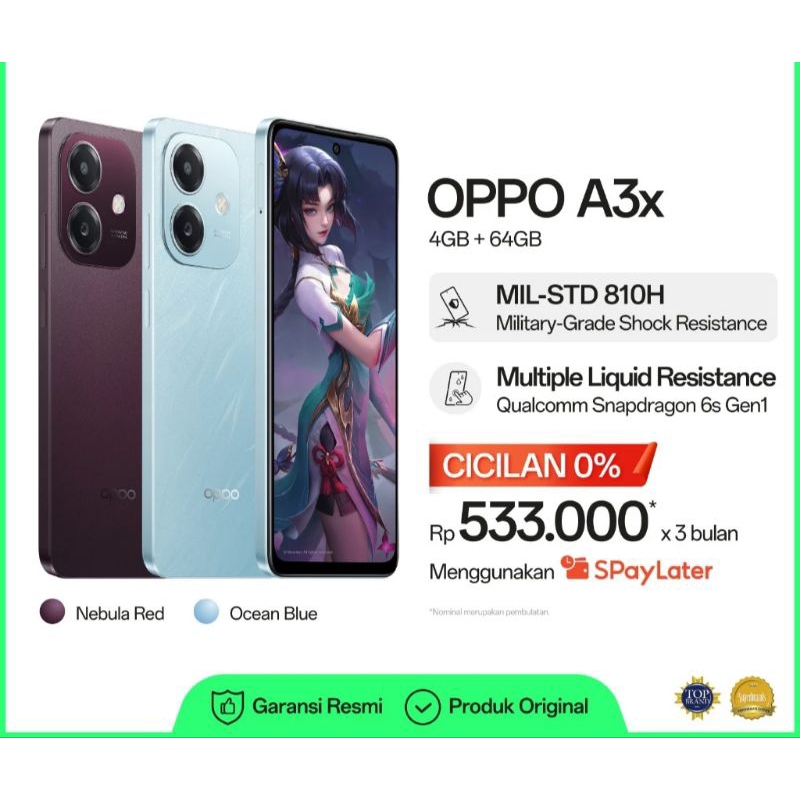 OPPO A3X RAM 8GB+64GB/8GB+128GB/12GB+128GB