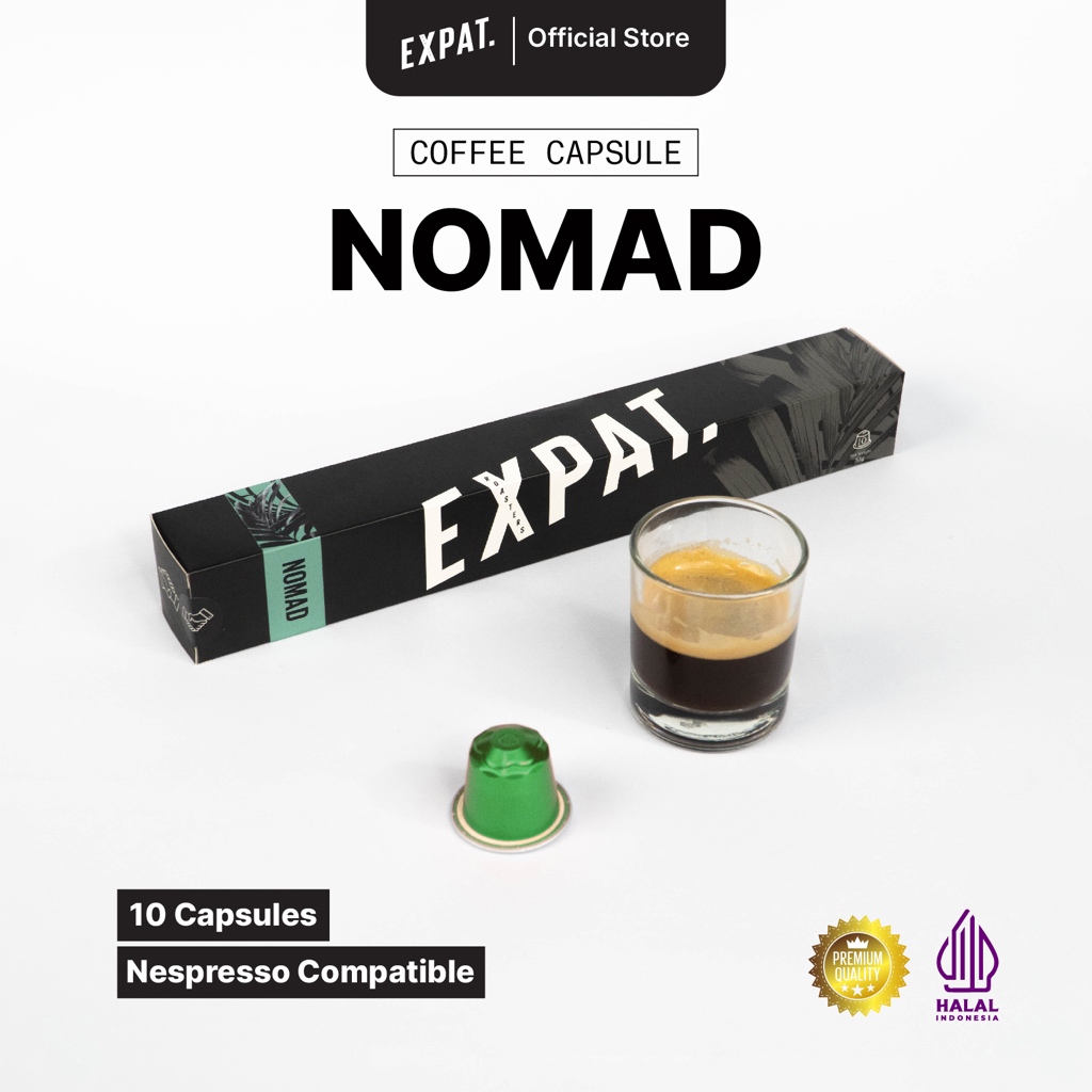 

Expat Roasters Specialty Coffee Nomad Coffee Capsule Compatible / Kopi Kapsul - 10 Capsules