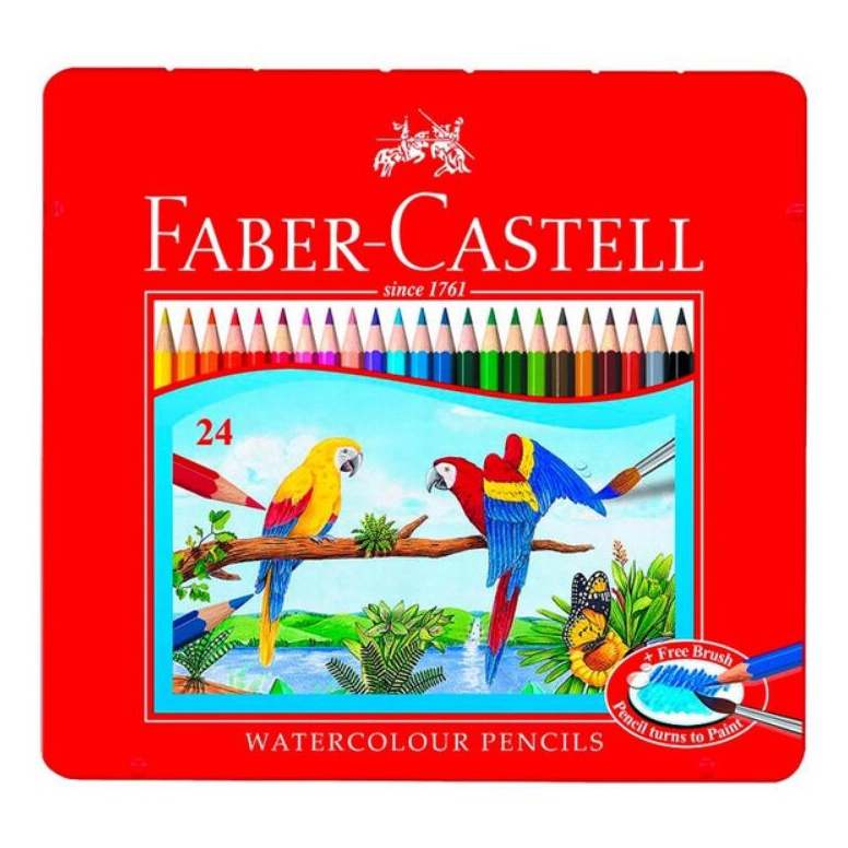 

KODE I69W Faber Castell 24 WaterColour Pensil Warna Water Colour 24 Tin Case