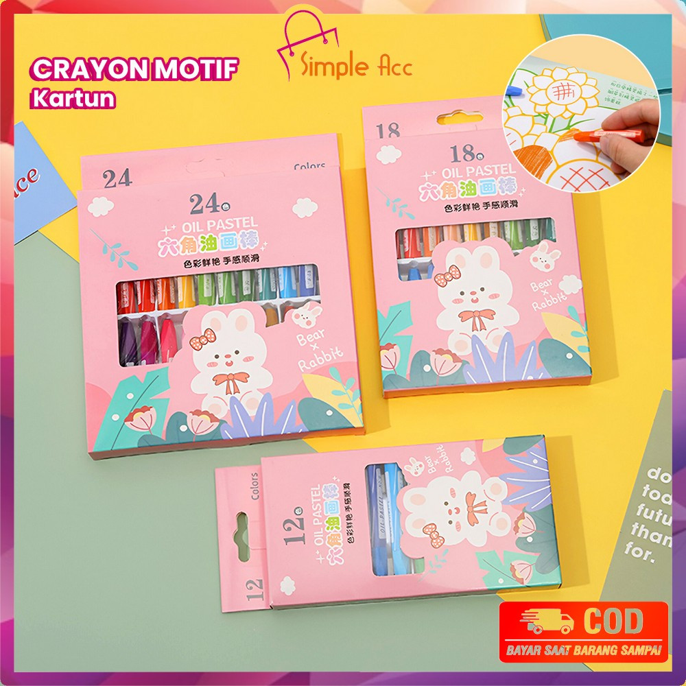 

DO-A99 Crayon Oil Pastel Isi 12 dan 24 Warna Motif Kartun Perlengkapan Mewarnai Anak / Set Krayon Pigmentasi Tinggi Aman Untuk Anak