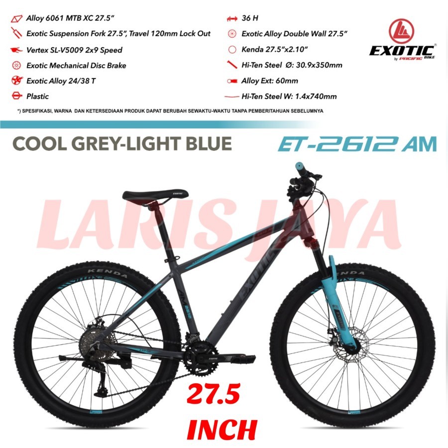 [ BONUS BRACKET BOTOL MINUM ] SEPEDA GUNUNG EXOTIC ET 2612 AM SEPEDA MTB EXOTIC 2612 AM 2X9 SPEED
