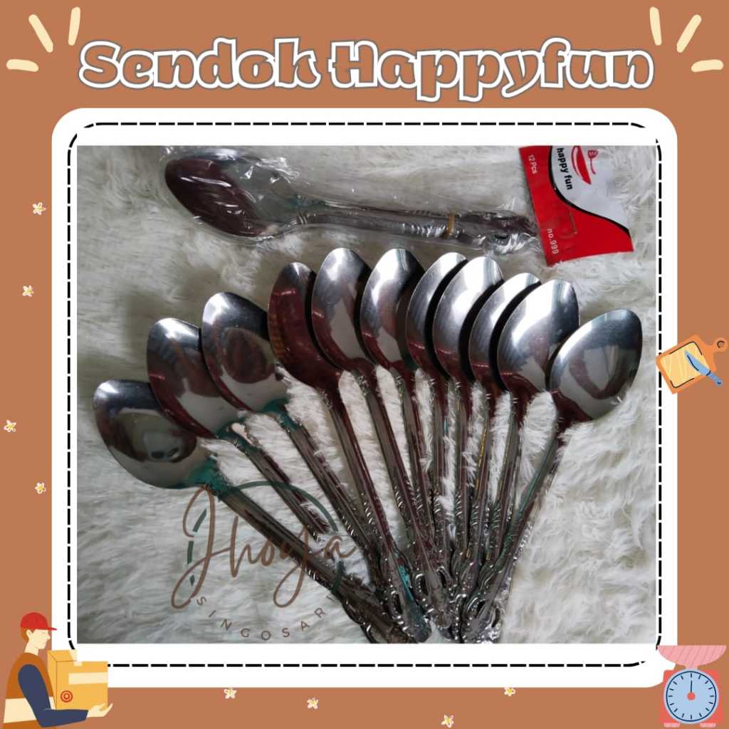SENDOK MAKAN STAINLESS SENDOK MAKAN POLOS 1 LUSIN HAPPYFUN SENDOK MAKAN TEBAL MURAH