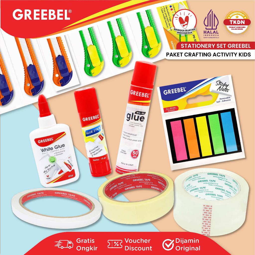 

GREEBEL PAKET CRAFTING ACTIVITY KIDS/Stationary/Stationery Set alat tulis