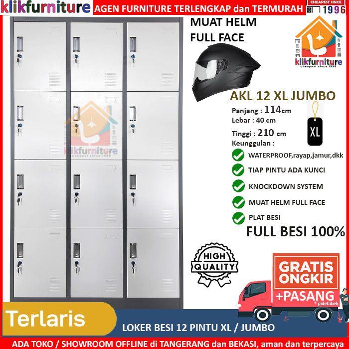 Loker Besi Besar 12 Pintu Muat Helm Full Face AKL 12 JUMBO