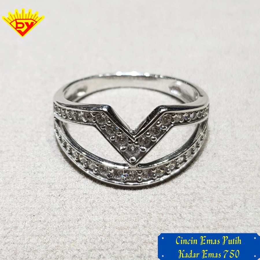Cincin Emas Putih Kadar Emas 750