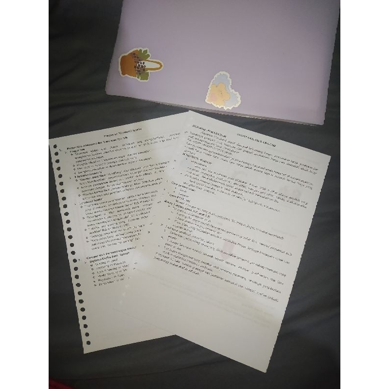

Print Materi/Catatan ukuran Binder B5