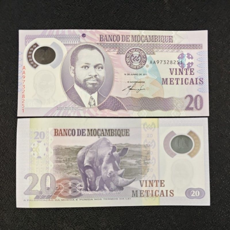 POLYMER ASING MOCAMBIQUE 20 VINTE METICAIS uang MOZAMBIK