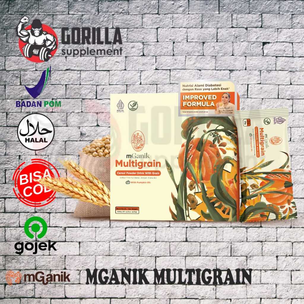 mGanik Multigrain 500 Gram Isi 20 Sachet Suplemen Diabetes Makanan Pengganti Kencing Manis Gula Dara