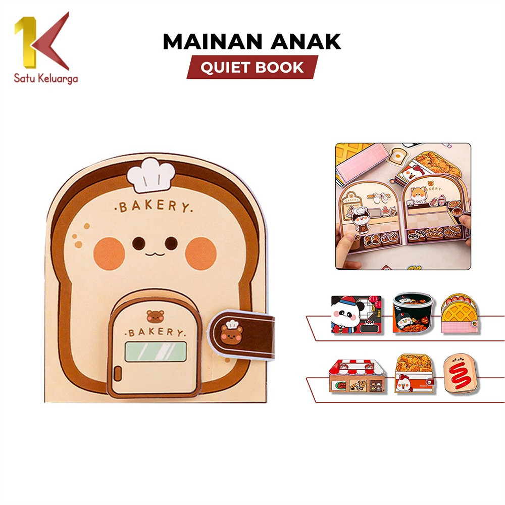 Satu Keluarga Mainan Edukasi Anak Quiet Book DIY No Cutting M354 Mainan Motorik Buku Bongkar Pasang