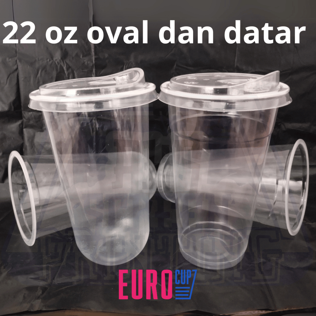 Gelas Cup Plastik Euro Cup 22 oz Tebal