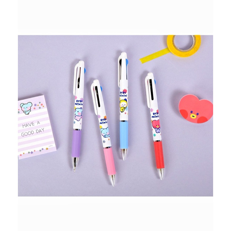 

[READY] Minini Ball Pen BT21 / OFFICIAL Monopoly bt21 Minini 3 Color Pan / Pulpen BT21