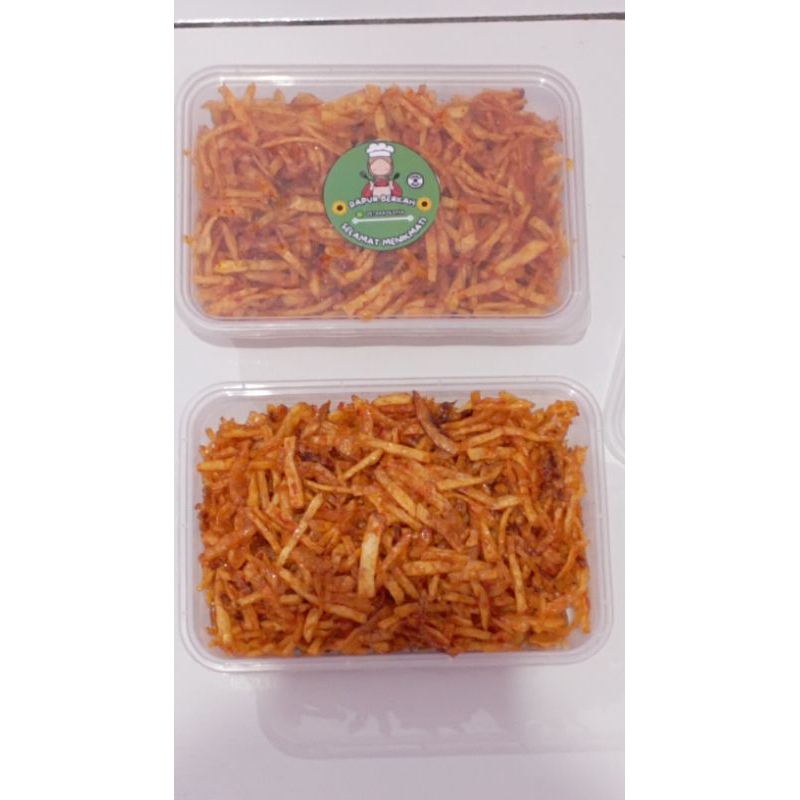 

Kering Kentang Mustofa Pedas Manis Kemasan Tepak