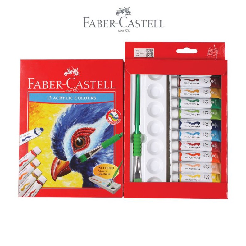 

KODE L29F Cat Akrilik FaberCastell 12 ml Acrylic Colours 12 warna