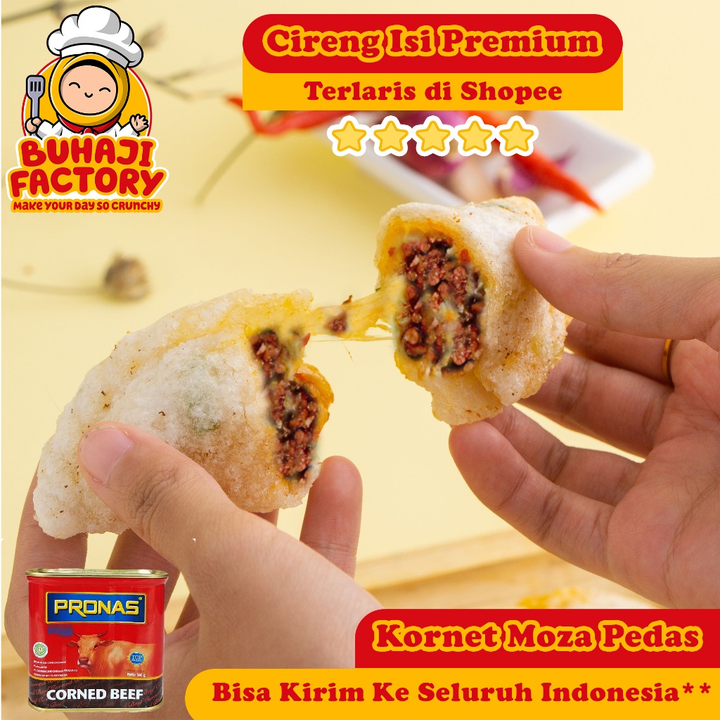 

Buhaji Factory Cireng Isi Kornet Sapi Pronas Mozarella Pedas Premium Terlaris Cemilan Khas Bandung