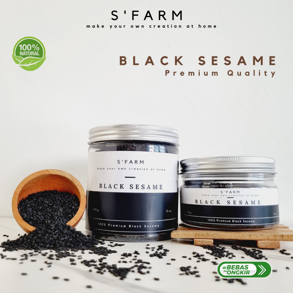 

Biji Wijen Hitam - Premium Raw Black Sesame Seeds - Kemasan Jar