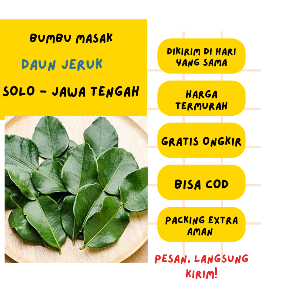 

Daun Jeruk Murah | Bumbu Dapur Daun Jeruk Fresh dari Surakarta | Fresh Food