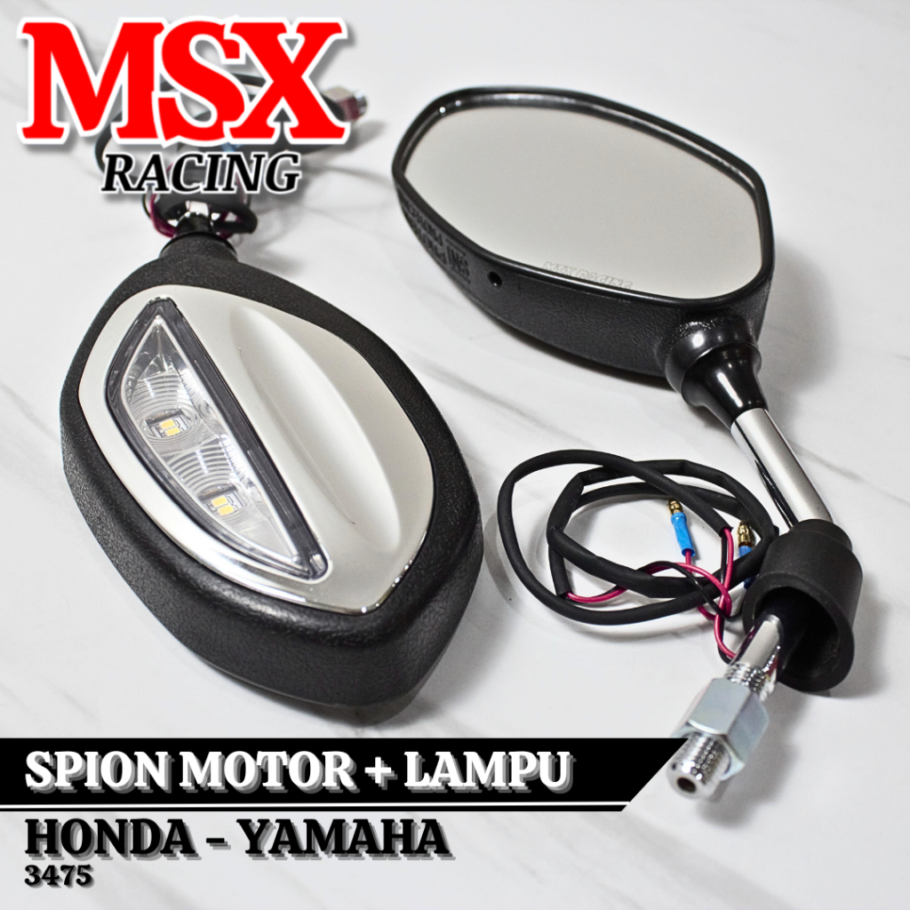 Promo Spion Lampu Sen Msx Spion + Lampu Sein Motor Kaca Spion Motor Chrome Universal Motor