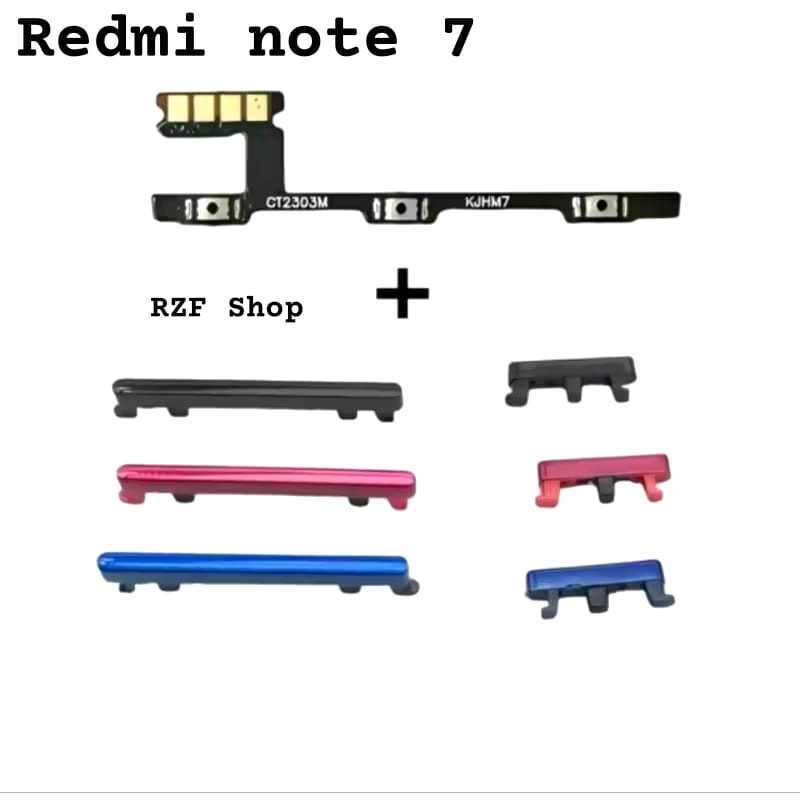 tombol set redmi note 7 original fullset tombol+flex on of volume  xiaomi redmi note 7