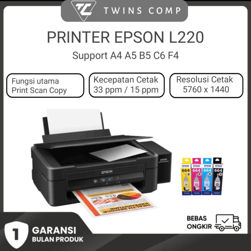 Mesin FotoCopy mini Epson L220 Print Scan Copy multifungsi