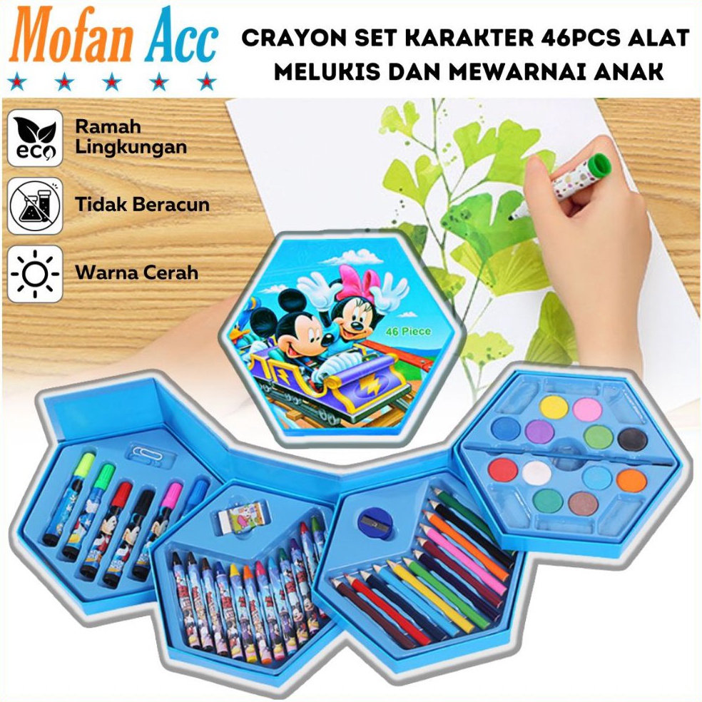 

Super Testimoni Crayon Set Karakter 46 Pcs Peralatan Menggambar Mewarnai Isi 46pcs Krayon Pencil Warna Cat Air Spidol Box Kartun Lucu Paket Kit Supplies Painting Set Alat Tulis Seni Lukis Perlengkapan Sekolah Edukasi Anak Bermain Belajar Hadiah Kado Ula