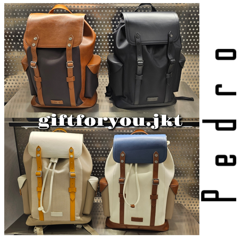 Tas Pria Pedro Jones Backpack Ransel Original Black Cowok Laki Laki