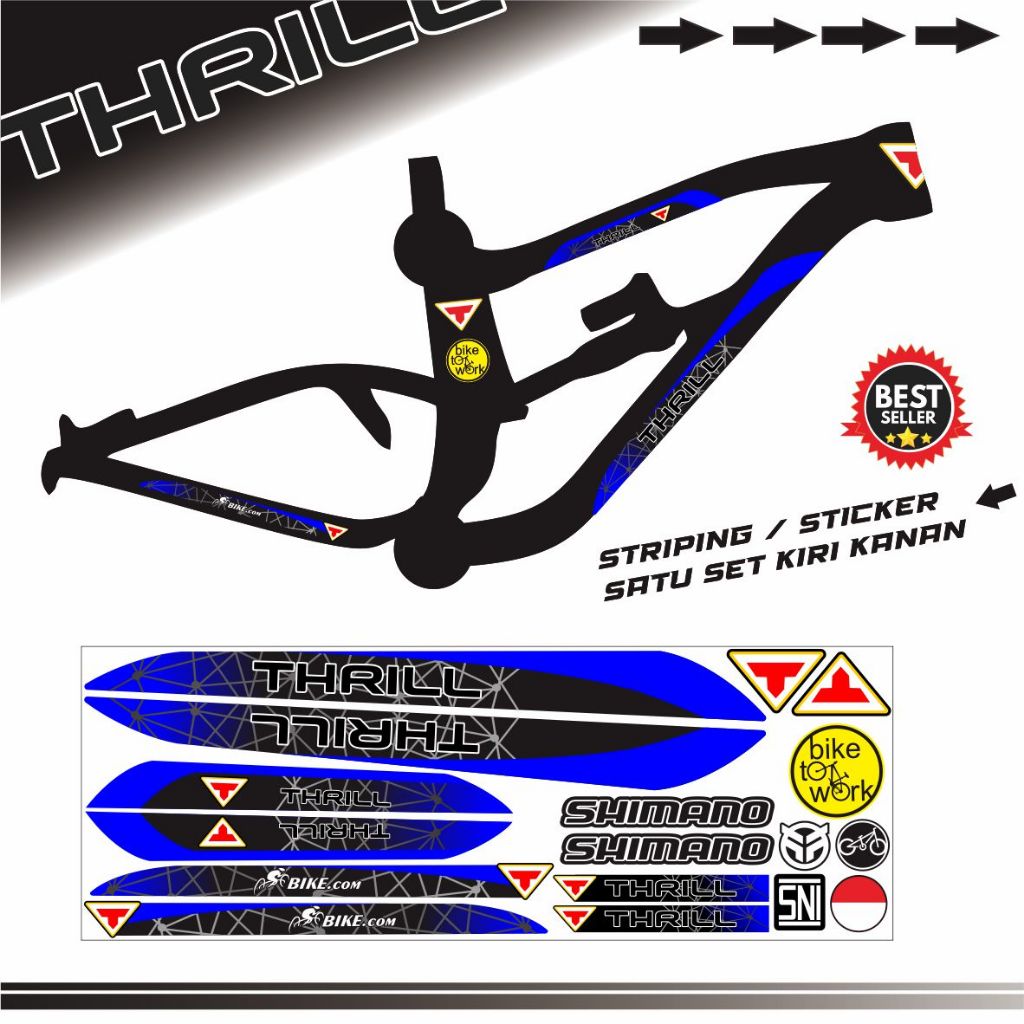 POLWT THRIL VARIASI LIS SEPEDAH STRIPING STIKER