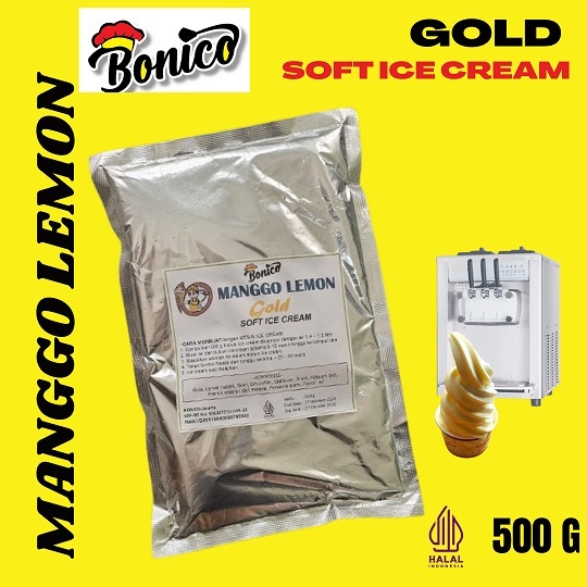 Bonico MANGGO LEMON GOLD Soft Ice Cream Powder 500gr RESTO premix tepung serbuk bubuk es krim instan