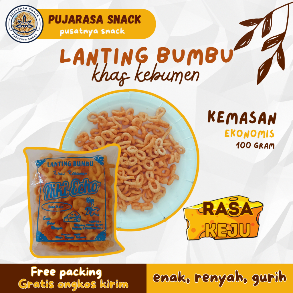 

Lanting Singkong Bumbu Cemilan Khas Kebumen Asli Klanting 100 Gram