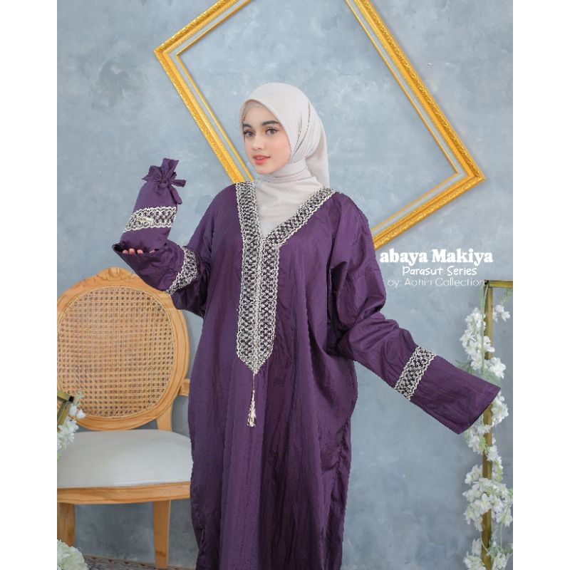 (COD) Mukena L dan XL Abaya Travelling parasut murah berkualitas terbaru Makiya by Adhin Collection 