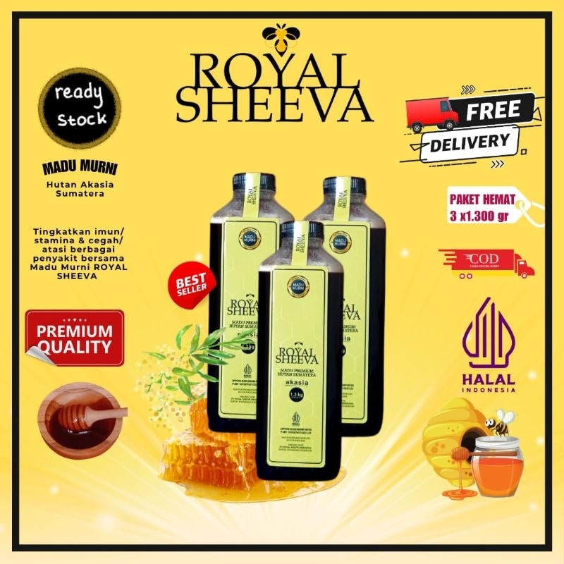 

madu royal sheeva asli kemasan triple 1300gr madu murni madu akasia hutan sumatera