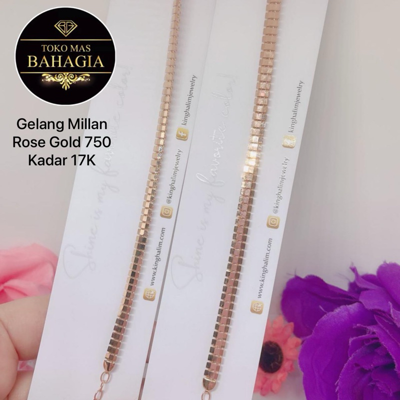 Gelang New Fashion Shimmer Rose Gold 750 17K