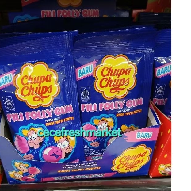 

Jual permen karet chupa chups fili folly gum rasa tutti frutti