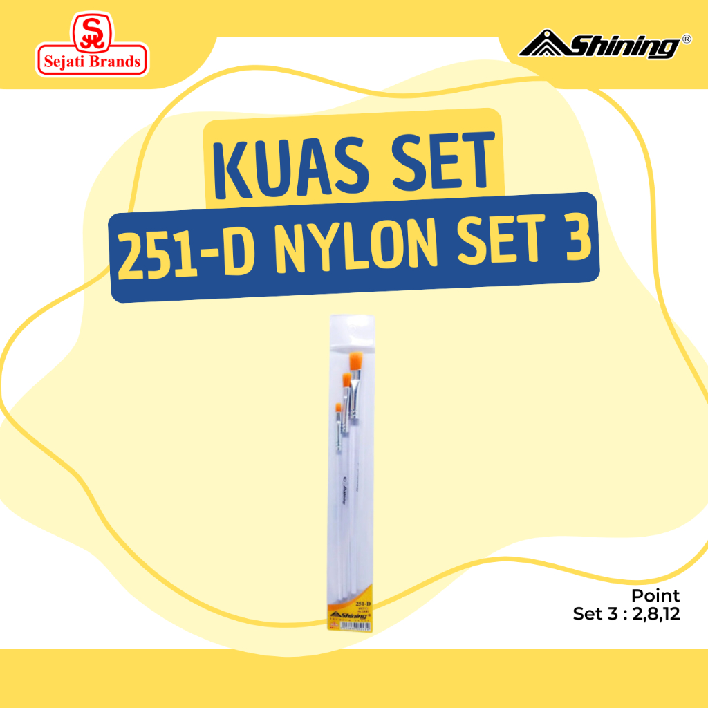 

Shining Kuas Gambar/Lukis-Paint brush set 251-D (set 3) no. 2.8.12