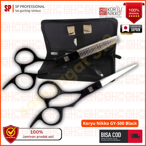 Gunting Koryu Nikko GY-500 asli japan potong penipis sasak barber salon rambut pria wanita