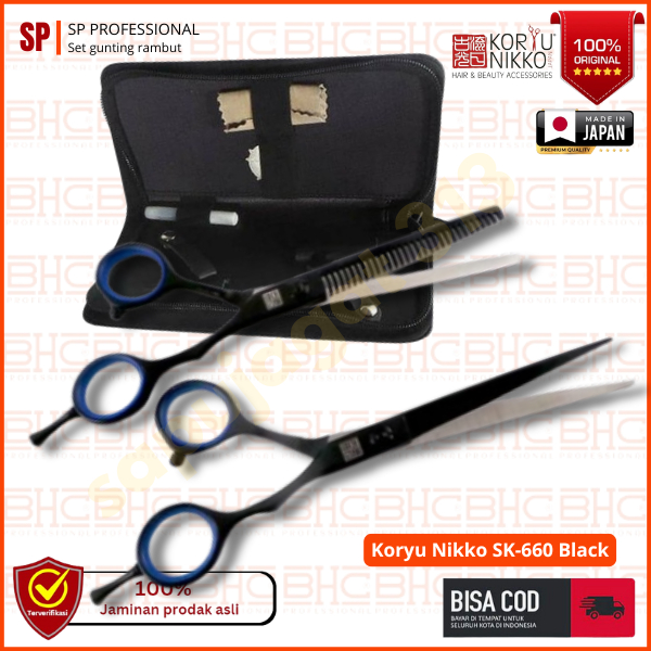 Gunting Koryu Nikko GY-660 asli japan potong penipis sasak barber salon rambut pria wanita