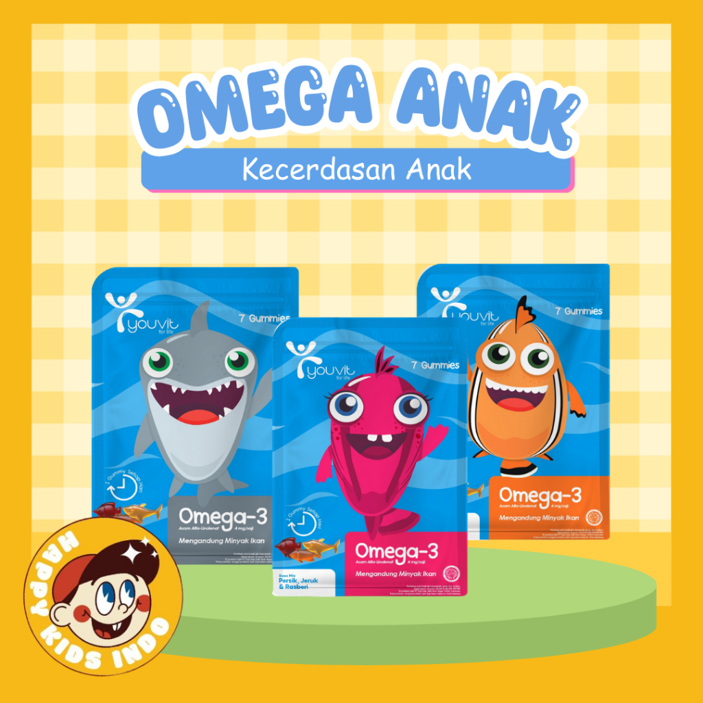 Youvit Omega 3 Anak 7 Hari dengan Minyak Ikan untuk Otak & Mata Anak (Vitamin Otak Anak) | Kecerdasa