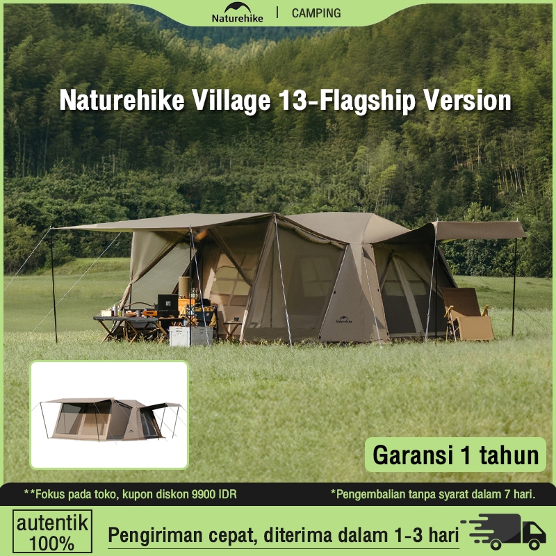 Naturehike Tenda CNH22ZP004 Village 13 tenda camping kapasitas 5-8 org