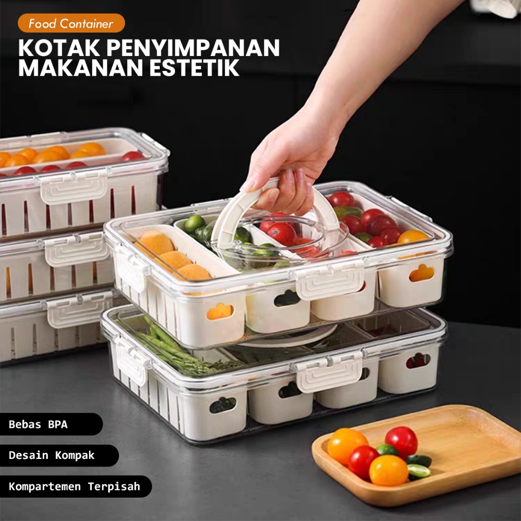 Box Sayur Buah Box Plastik Penyimpanan Sayur Buah Food Container Plastik Tebal Multifungsi - A03