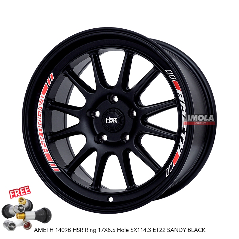 Velg HSR Ring 17 PNP Mobil Innova HRV Xpander Terios Velg Mobil HSR AMETH 1409B R17 Lebar 8,5