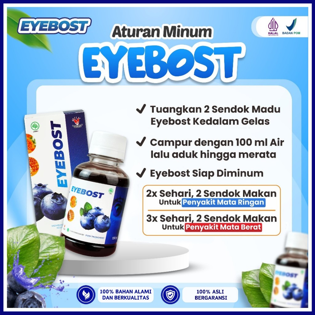 Apotik_Nugroho Eyebost Madu Vitamin Mata Paket 2 Botol Sebagai Suplemen Mata Obat Sakit Mata Herbal